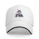 Black baseball cap with glitch-style Maleficent graphic print
