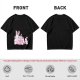 Olive Green T-Shirt With Pink Whimsical Graphic Print