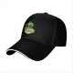 Black Baseball Cap with Cute Alien Eating Ramen Graphic