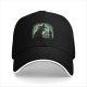Black Baseball Cap with Spooky Witch Silhouette Halloween Print