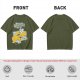 Olive graphic t-shirt with 'Relax and Cheese the Day' and mice on cheese