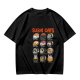 Olive T-Shirt With Sushi Cats Graphic Print