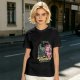 Olive green graphic t-shirt with 'Let's be Wicked Together' witch design
