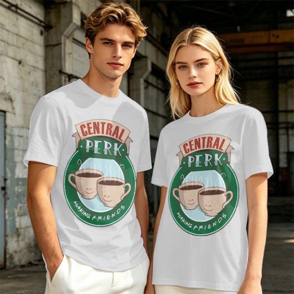 Central Perk Making Friends Coffee Cup Graphic T-Shirt