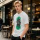 Oversized Olive T-Shirt With 'On My Way To Overreact' Cat Graphic