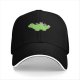 Black Baseball Cap With Cute Green Dinosaur Graphic