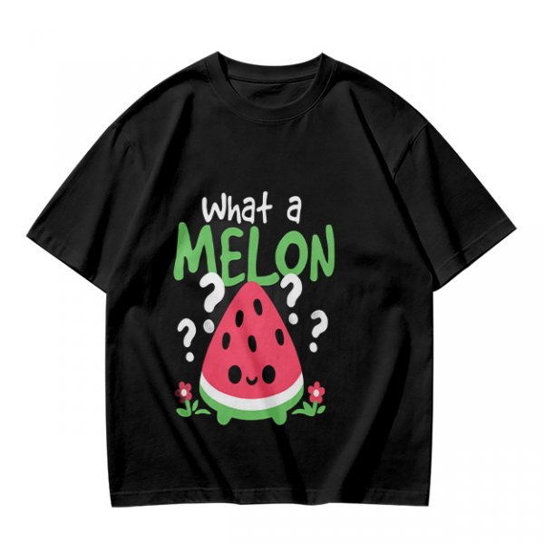 Olive T-Shirt With Cute Watermelon 'What A Melon' Graphic Design