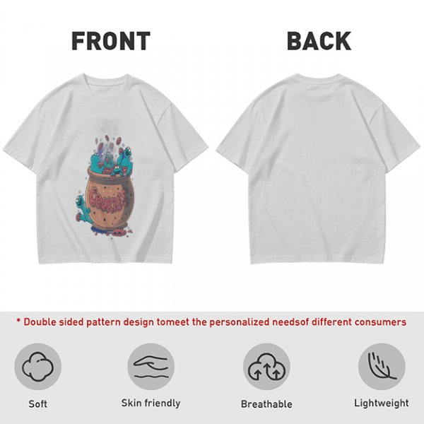 Olive T-Shirt With Cookie Monster Cookie Jar Graphic