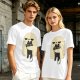 Olive T-Shirt With Ghost Holding Black Cat Graphic