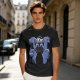 Olive T-Shirt With Blue Fantasy Animal Heads Graphic Print