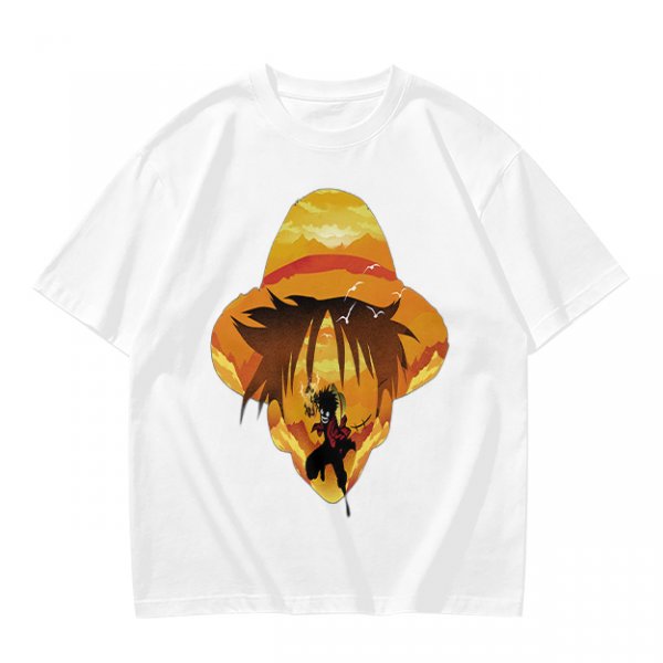 One Piece Luffy Straw Hat Sunset Graphic T-Shirt