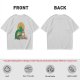 Olive Green T-Shirt With Zelda Themed Cartoon Characters Print
