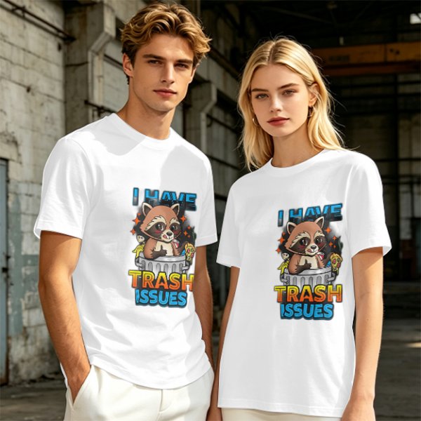 I Have Trash Issues Raccoon Graphic T-Shirt Design