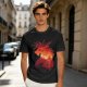 Olive T-Shirt With Fiery Lion Creature Graphic Print