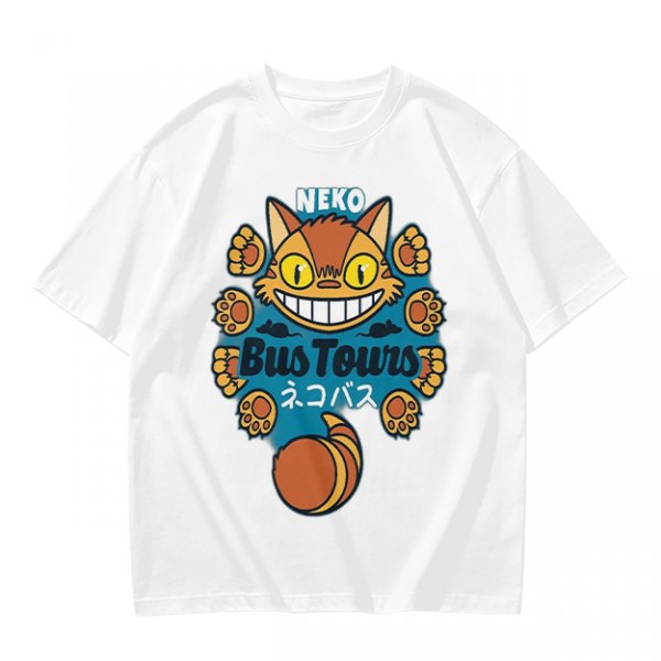 Neko Bus Tours Cat Graphic Olive T-Shirt