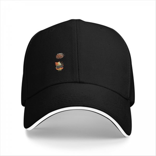 Black baseball cap with cute small animal graphic