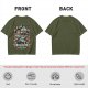 Olive green t-shirt featuring The Goblin King tarot-style artwork