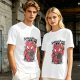 Olive T-shirt with Spider-Punk Cat Playing Guitar Graphic