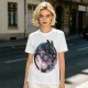Olive T-Shirt with Yin Yang Dragon Floral Sun Moon Art