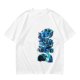 Olive Green T-Shirt with Blue Abstract Graphic Print