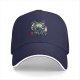 Black Baseball Cap With Japanese Style Cat Mask Art Print