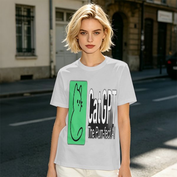 Olive Green CatGPT The Purr-fect AI Graphic T-Shirt