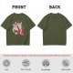 Olive T-Shirt With Krampus And Santa Graphic Print