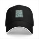 Black Baseball Cap With Blue Whimsical Character Print