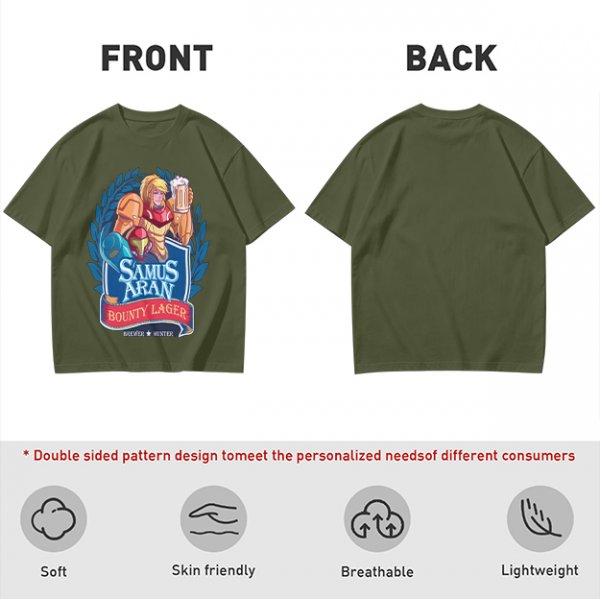 Samus Aran Bounty Lager Graphic T-Shirt