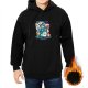 Black hoodie with Studio Ghibli anime characters graphic