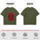Olive green t-shirt with Benny's Burgers Hawkins Indiana graphic