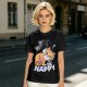 Olive T-Shirt with Don't Worry Be Nappy Sleeping Cat Graphic