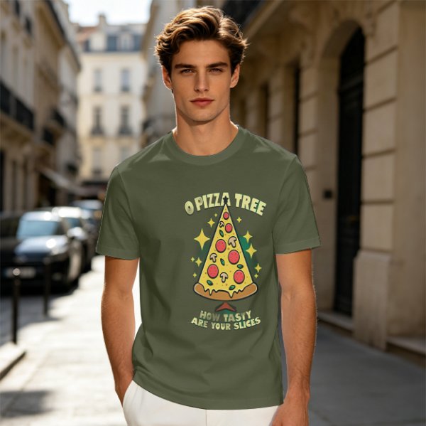 O Pizza Tree How Tasty Are Your Slices Funny Graphic T-Shirt