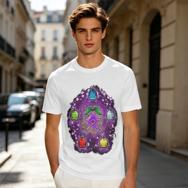 Stardew Valley Junimos and Stardrop Graphic Tee