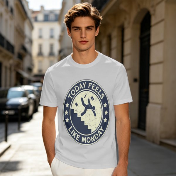 Today Feels Like Monday Stair Fall Graphic T-Shirt