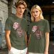 Olive Green T-Shirt With Piranha Plant Graphic Print