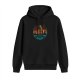 Black Hoodie with Fantasy Tower Sunset Graphic Print