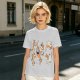 Olive T-Shirt With Playful Orange Kitten Illustrations