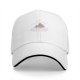 Black baseball cap with no thoughts sleeping character on cloud graphic