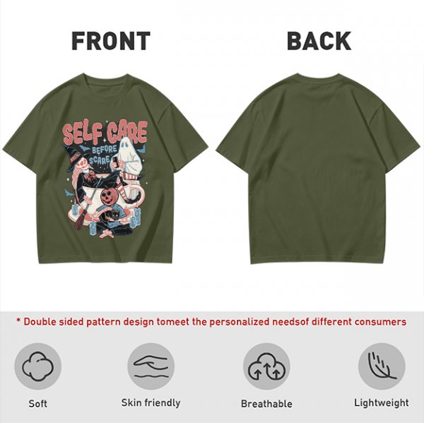 Self Care Before Scare Halloween Themed Graphic T-Shirt