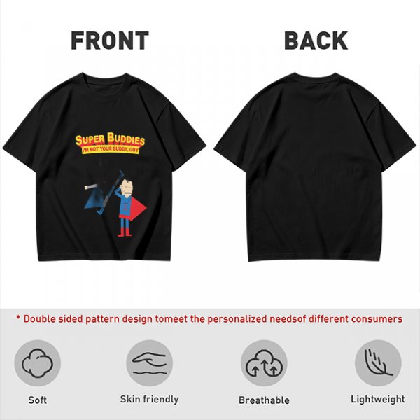 Olive T-Shirt With Super Buddies Superman Parody Print