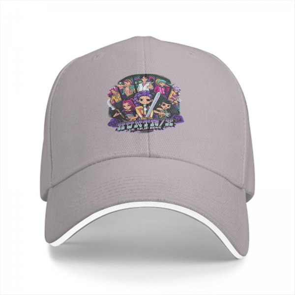 Black Baseball Cap with Anime Character Group Graphic Print