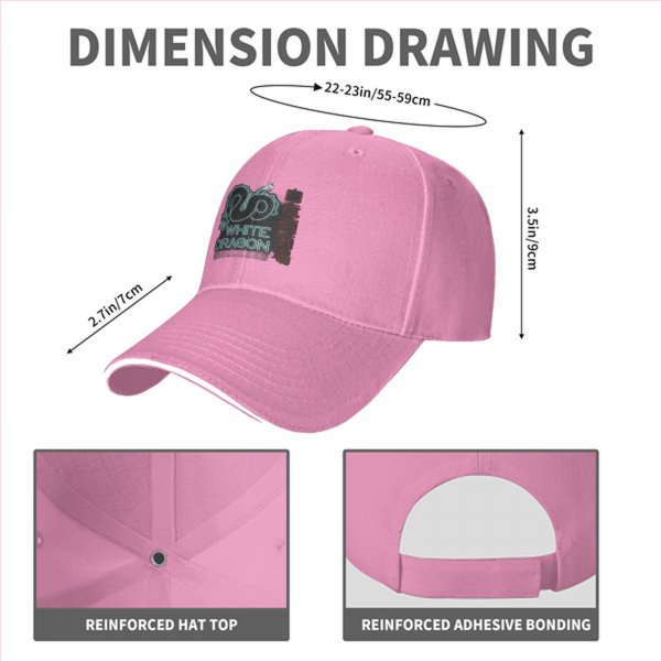 Black baseball cap with White Dragon neon style graphic print