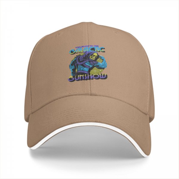 Black baseball cap with Galactic Gunshow skeleton graphic print