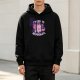 Black Hoodie With Cute Axolotl Relaxolotl Graphic Print