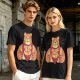 Olive T-Shirt With Happy Bear Holding Fork And Knife Here For Snacks Print