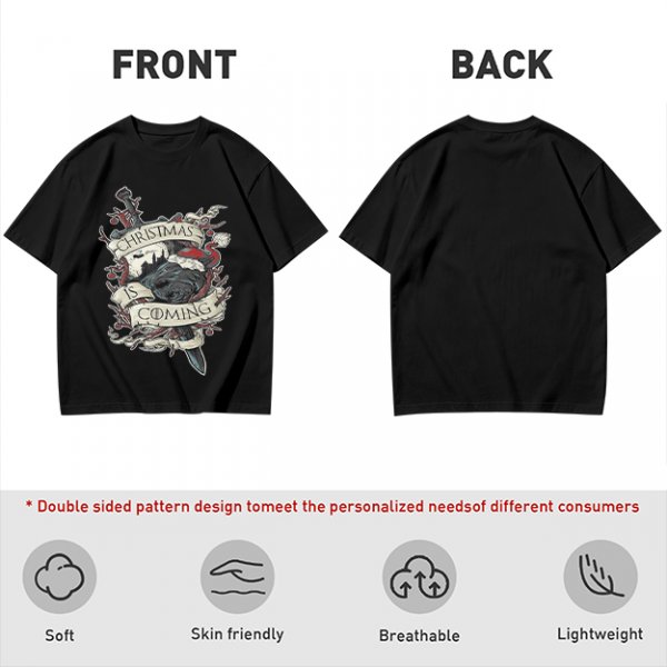 Christmas Is Coming Graphic Tee With Dark Fantasy Artwork