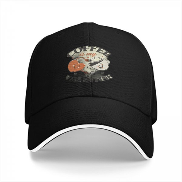 Coffee Is My Valentine Black Baseball Cap