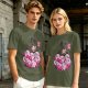Olive T-Shirt With Cute Kirby Candy Bag Graphic