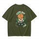 Olive t-shirt with cute brain character and 'Cute But Ous' print